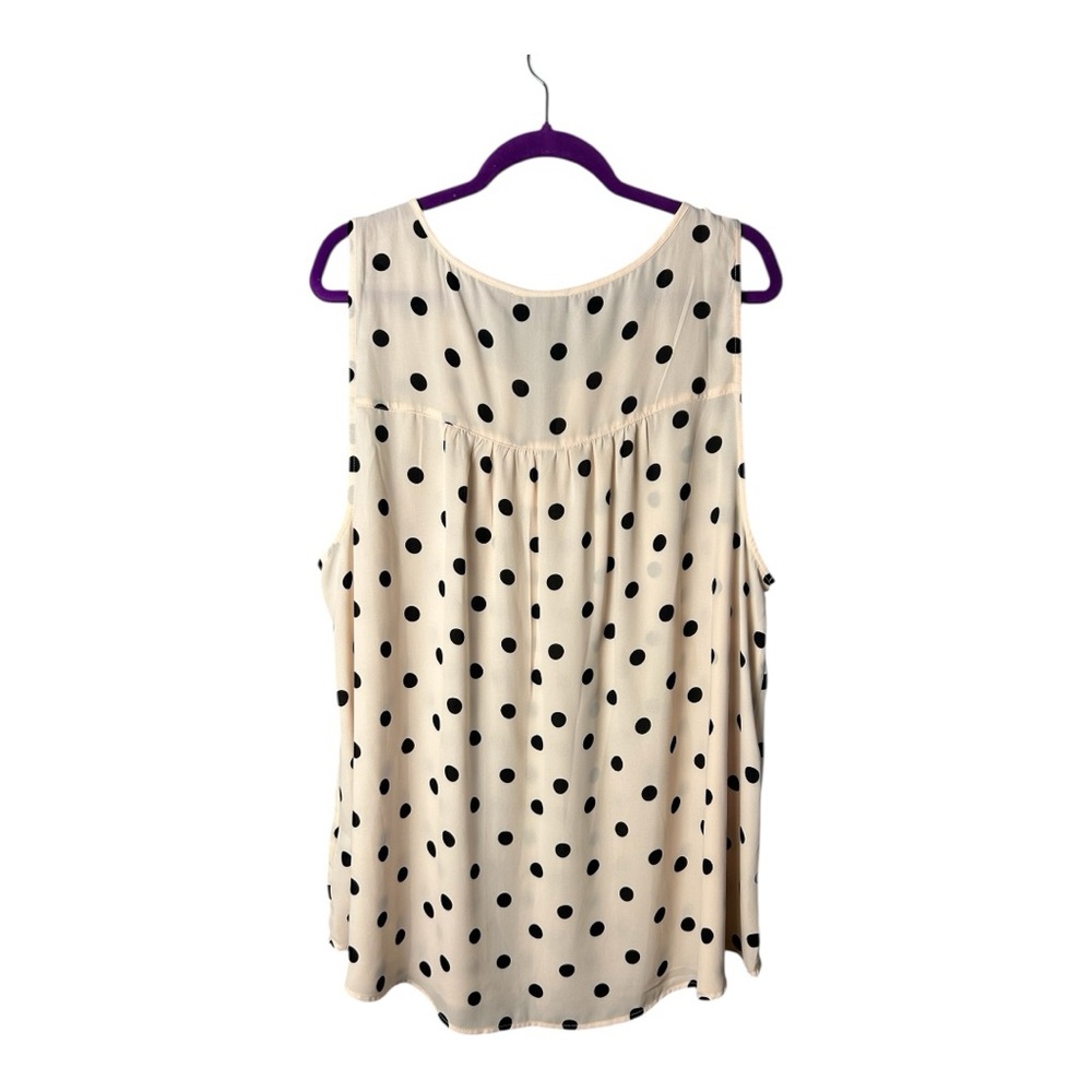 Torrid Women's Pink Black Polka Dot Georgette Keyhole Tank Top Size 3X - Picture 8 of 9